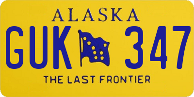 AK license plate GUK347