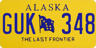 AK license plate GUK348