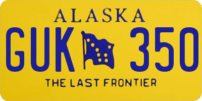 AK license plate GUK350