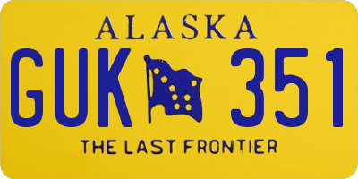 AK license plate GUK351