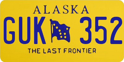 AK license plate GUK352