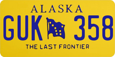 AK license plate GUK358