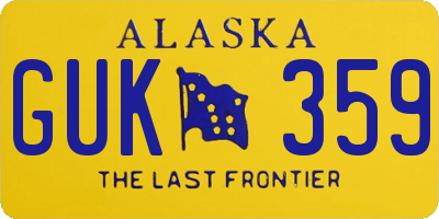 AK license plate GUK359