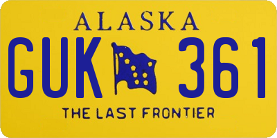 AK license plate GUK361