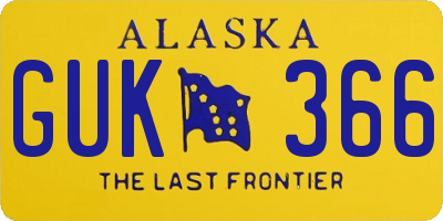 AK license plate GUK366