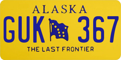 AK license plate GUK367