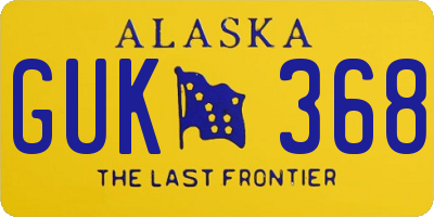 AK license plate GUK368