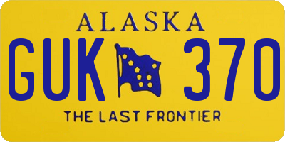 AK license plate GUK370