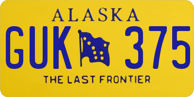 AK license plate GUK375