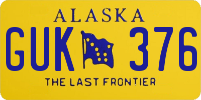 AK license plate GUK376