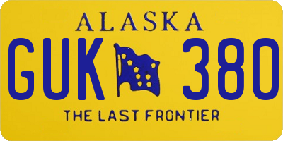 AK license plate GUK380