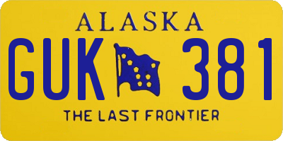 AK license plate GUK381