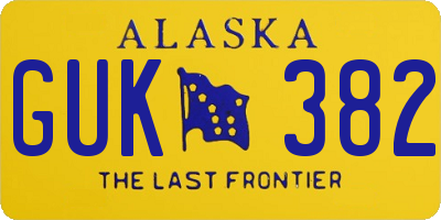 AK license plate GUK382