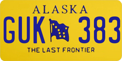 AK license plate GUK383