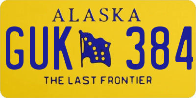 AK license plate GUK384