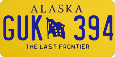 AK license plate GUK394