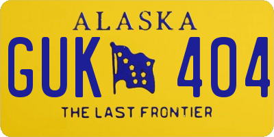 AK license plate GUK404