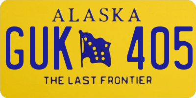 AK license plate GUK405