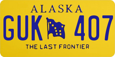 AK license plate GUK407