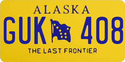 AK license plate GUK408