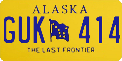 AK license plate GUK414