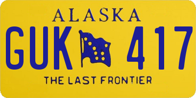 AK license plate GUK417