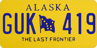 AK license plate GUK419