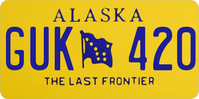 AK license plate GUK420