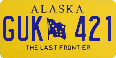 AK license plate GUK421