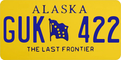 AK license plate GUK422