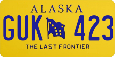 AK license plate GUK423