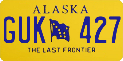 AK license plate GUK427