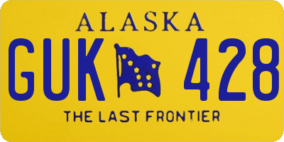 AK license plate GUK428