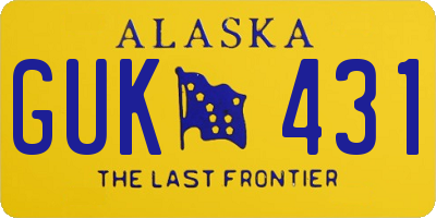 AK license plate GUK431