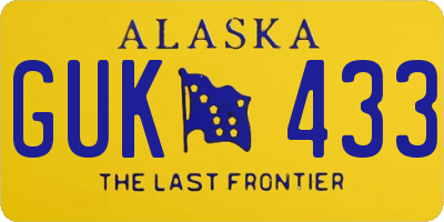 AK license plate GUK433