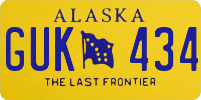 AK license plate GUK434