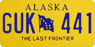 AK license plate GUK441