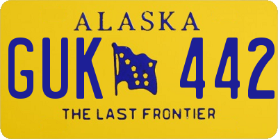 AK license plate GUK442