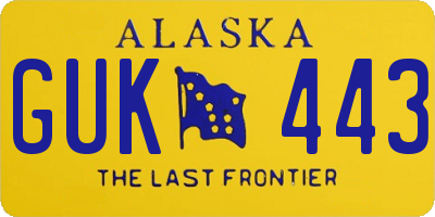 AK license plate GUK443