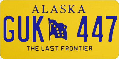 AK license plate GUK447