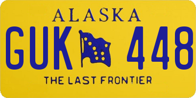 AK license plate GUK448