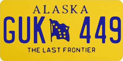 AK license plate GUK449
