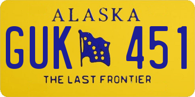 AK license plate GUK451