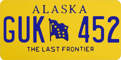 AK license plate GUK452