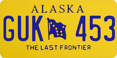 AK license plate GUK453