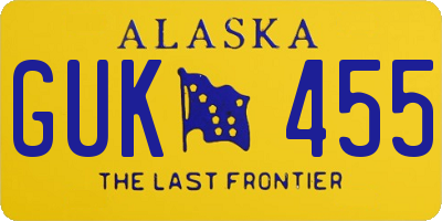 AK license plate GUK455