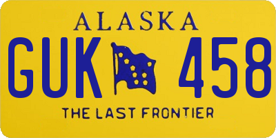 AK license plate GUK458