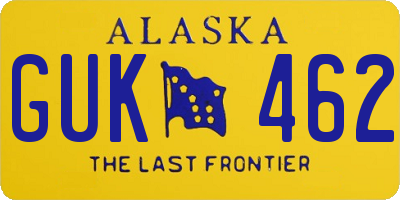 AK license plate GUK462