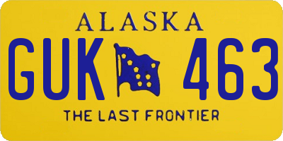 AK license plate GUK463