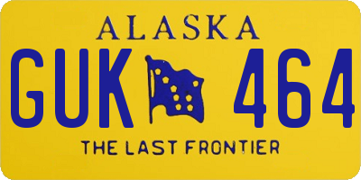 AK license plate GUK464